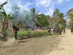 Jaga Lingkungan Tetap Sehat, Pasukan Tamalatea Bersama Warga Musnahkan Rumput Yang Bergoyang