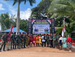 Bawa Kebahagian Natal, Personel Satgas Tamalatea Buat Warga di Perbatasan Gembira