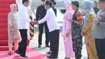 Pj Gubernur Hassanudin Menyambut Kedatangan Presiden RI Joko Widodo
