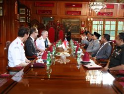 Menhan RI Prabowo Sambut Kunjungan Kehormatan Panglima Angkatan Bersenjata Inggris