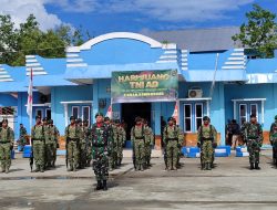 Kodim 1710/Mimika Bersama Satuan TNI Garnisun Timika Gelar Upacara Ziarah Rombongan Dalam Rangka Peringati Hari Juang TNI AD Ke-79 TA 2024