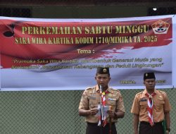 Dandim 1710/Mimika Pimpin Upacara Pembukaan Perkemahan Sabtu-Minggu (Persami) Pramuka Saka Wira Kartika