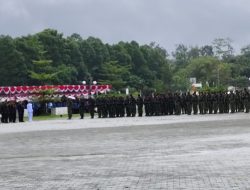 Kodim 1710/Mimika Ikuti Upacara Peringatan HUT Ke-80 Republik Indonesia di Kantor Pusat Pemerintahan Kabupaten Mimika