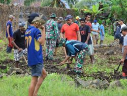 Hari Pertama TMMD Ke-126 Kodim 1505/Tidore, Personel Satgas dan Warga Mulai Kerjakan Sasaran Fisik di Desa Wama