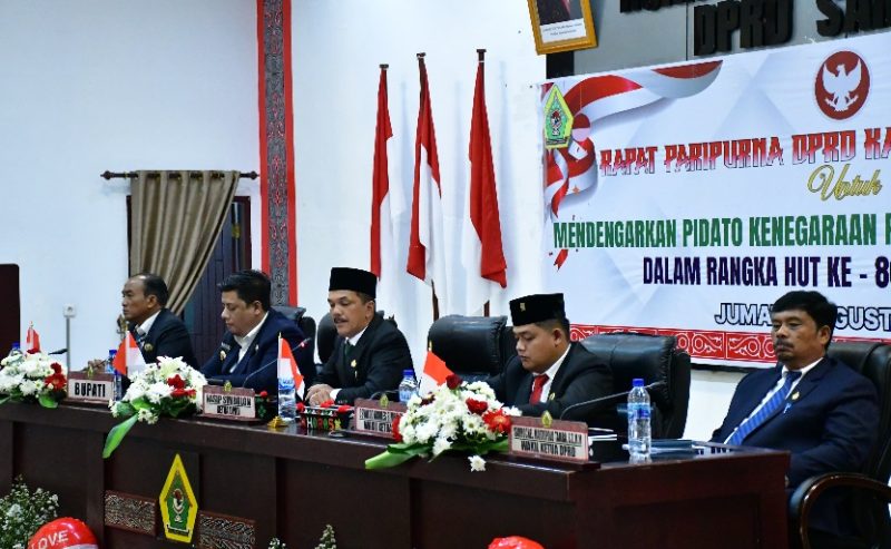 Dalam Rangka HUT RI Ke-80 Tahun, Bupati Samosir Bersama DPRD Simak Pidato Kenegaraan Presiden RI Tahun 2025