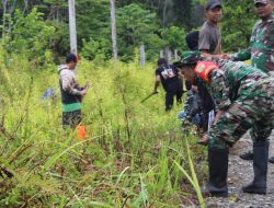 Kodim 1715/Yahukimo Gelar Karya Bakti Pembersihan Lingkungan Bersama Masyarakat