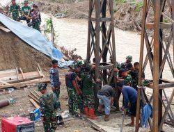 TNI AD Kebut Pembangunan Jembatan Gantung Kalaili, Progres 48 Persen