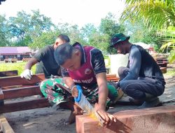Satgas TMMD Bangun Fasilitas 5 Unit MCK Umum untuk Warga Kampung Keakwa