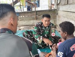 Senyum Bahagia Ibu Modesta Akarepia, Dapat Layanan Kesehatan dari Satgas TMMD Kodim 1710/Mimika