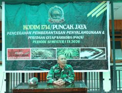Kodim 1714/Puncak Jaya Gelar P4GN dan Tes Urin Personel Semester I TA 2026